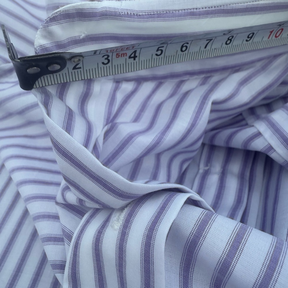 Isaia Lavender Striped Dress Shirt - Picture 10 of 13
